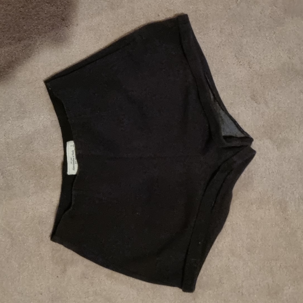 Abercrombie & Fitch Black Rolled Hem Zipper Shorts